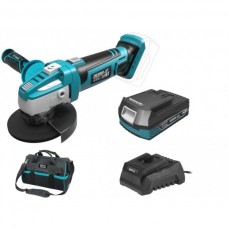 Dedra Set Polizor unghiular 125 mm cu acumulator Li-Ion 18V 2.0Ah incarcator 60W si geanta de transport